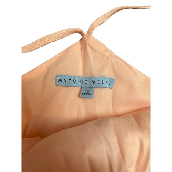 Antonio Melani Linen Dress Women’s 10 US Peach Spaghetti Strap Lined EUC💗 - Picture 3 of 8